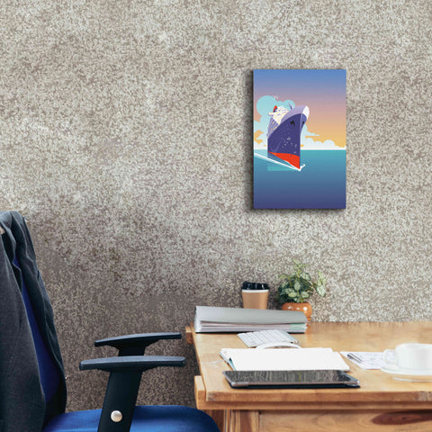 Image of 'Liner Blue Skies' by David Chestnutt, Giclee Canvas Wall Art,12 x 18