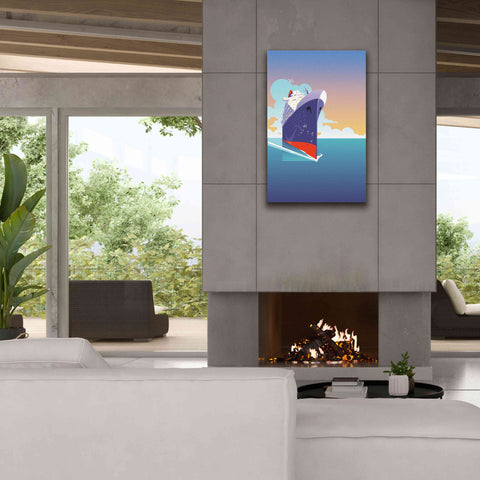 Image of 'Liner Blue Skies' by David Chestnutt, Giclee Canvas Wall Art,26 x 40