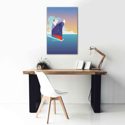 Image of 'Liner Blue Skies' by David Chestnutt, Giclee Canvas Wall Art,26 x 40