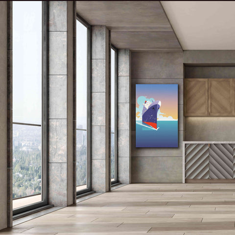 Image of 'Liner Blue Skies' by David Chestnutt, Giclee Canvas Wall Art,40 x 60