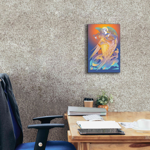 Image of 'New Angel With Harp' by David Chestnutt, Giclee Canvas Wall Art,12 x 18