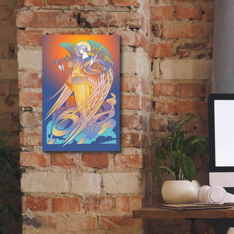 Image of 'New Angel With Harp' by David Chestnutt, Giclee Canvas Wall Art,12 x 18