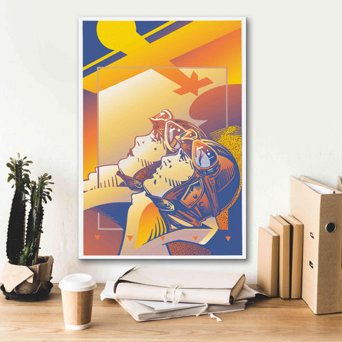 Image of 'Pilots Orange' by David Chestnutt, Giclee Canvas Wall Art,18 x 26