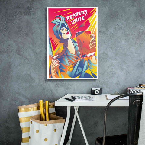 Image of 'Readers Unite' by David Chestnutt, Giclee Canvas Wall Art,18 x 26