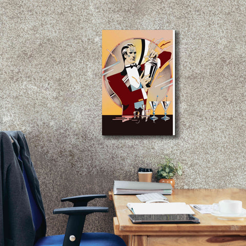 Image of 'Tending Bar' by David Chestnutt, Giclee Canvas Wall Art,18 x 26