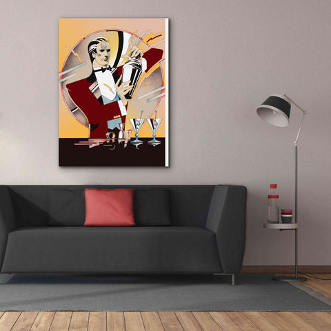 Image of 'Tending Bar' by David Chestnutt, Giclee Canvas Wall Art,40 x 54