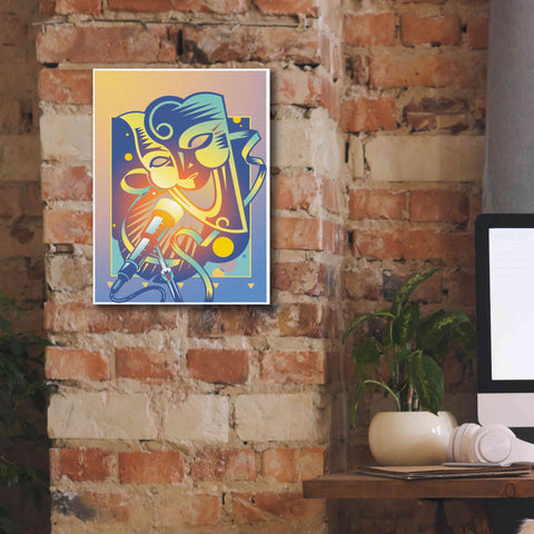 Image of 'The Happy Microphone' by David Chestnutt, Giclee Canvas Wall Art,12 x 16