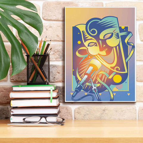 Image of 'The Happy Microphone' by David Chestnutt, Giclee Canvas Wall Art,12 x 16