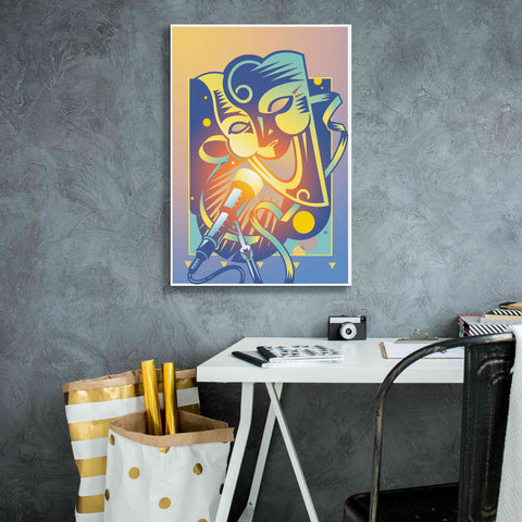 Image of 'The Happy Microphone' by David Chestnutt, Giclee Canvas Wall Art,18 x 26