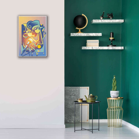 Image of 'The Happy Microphone' by David Chestnutt, Giclee Canvas Wall Art,18 x 26
