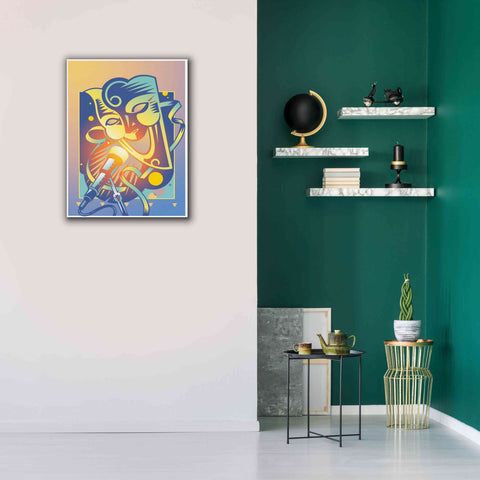 Image of 'The Happy Microphone' by David Chestnutt, Giclee Canvas Wall Art,26 x 34