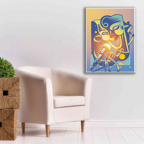 Image of 'The Happy Microphone' by David Chestnutt, Giclee Canvas Wall Art,26 x 34
