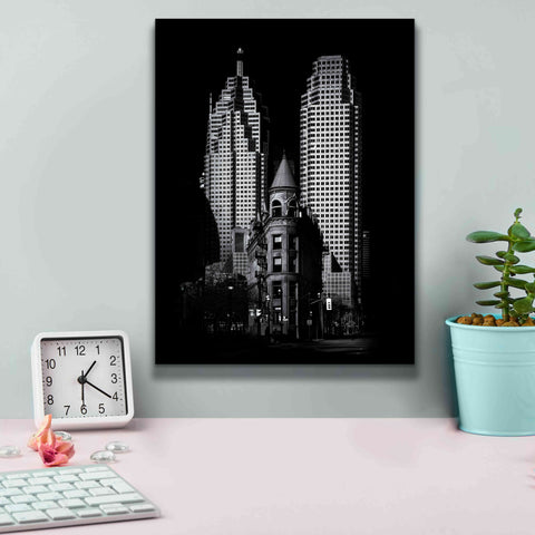 Image of 'Gooderham Flatiron Building And Toronto Downtown No 2' by Brian Carson, Giclee Canvas Wall Art,12 x 16