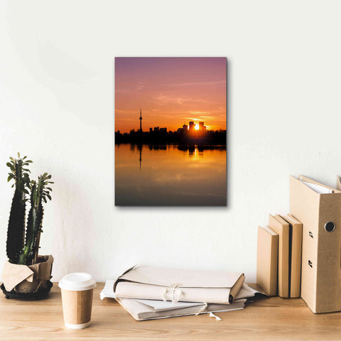 Image of 'Leslie Street Spit Toronto Canada Sunset' by Brian Carson, Giclee Canvas Wall Art,12 x 16