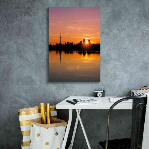 Image of 'Leslie Street Spit Toronto Canada Sunset' by Brian Carson, Giclee Canvas Wall Art,18 x 26