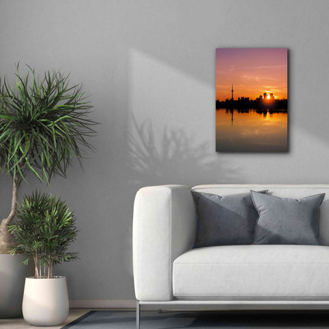 Image of 'Leslie Street Spit Toronto Canada Sunset' by Brian Carson, Giclee Canvas Wall Art,18 x 26