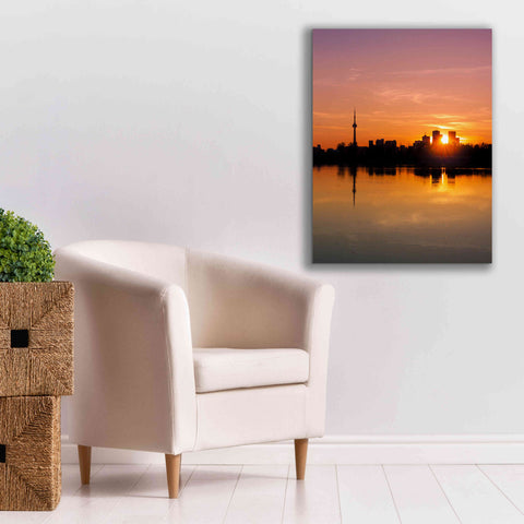 Image of 'Leslie Street Spit Toronto Canada Sunset' by Brian Carson, Giclee Canvas Wall Art,26 x 34