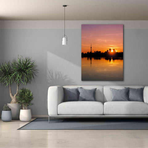 Image of 'Leslie Street Spit Toronto Canada Sunset' by Brian Carson, Giclee Canvas Wall Art,40 x 54