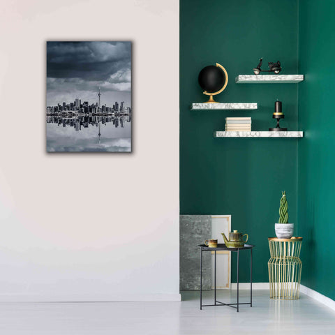 Image of 'Toronto Skyline From Colonel Samuel Smith Park Reflection No 1' by Brian Carson, Giclee Canvas Wall Art,26 x 34