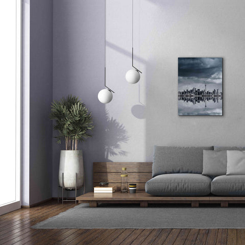 Image of 'Toronto Skyline From Colonel Samuel Smith Park Reflection No 1' by Brian Carson, Giclee Canvas Wall Art,26 x 34
