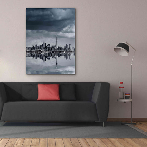 Image of 'Toronto Skyline From Colonel Samuel Smith Park Reflection No 1' by Brian Carson, Giclee Canvas Wall Art,40 x 54