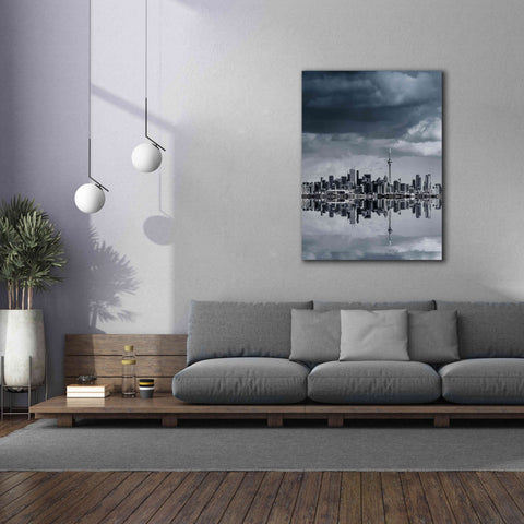Image of 'Toronto Skyline From Colonel Samuel Smith Park Reflection No 1' by Brian Carson, Giclee Canvas Wall Art,40 x 54