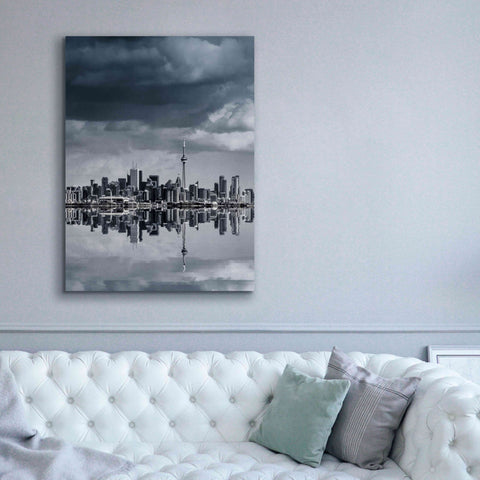 Image of 'Toronto Skyline From Colonel Samuel Smith Park Reflection No 1' by Brian Carson, Giclee Canvas Wall Art,40 x 54