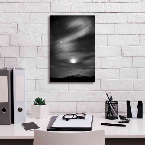 Image of 'Diamond Lake Moon Streak B&W' by Thomas Haney, Giclee Canvas Wall Art,12 x 18