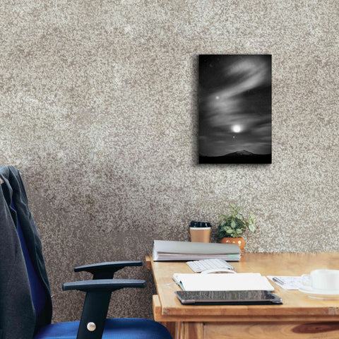 Image of 'Diamond Lake Moon Streak B&W' by Thomas Haney, Giclee Canvas Wall Art,12 x 18