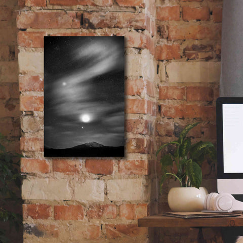Image of 'Diamond Lake Moon Streak B&W' by Thomas Haney, Giclee Canvas Wall Art,12 x 18