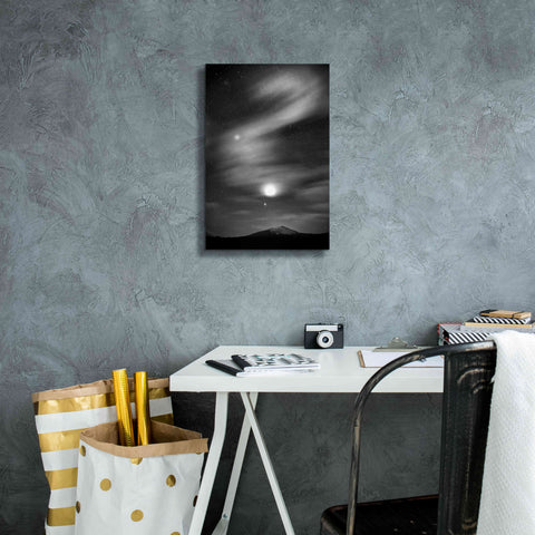 Image of 'Diamond Lake Moon Streak B&W' by Thomas Haney, Giclee Canvas Wall Art,12 x 18