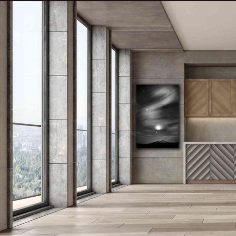 Image of 'Diamond Lake Moon Streak B&W' by Thomas Haney, Giclee Canvas Wall Art,40 x 60