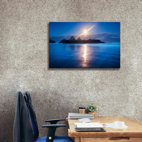 Image of 'Seal Rock Vert Moon Streak' by Thomas Haney, Giclee Canvas Wall Art,40 x 26