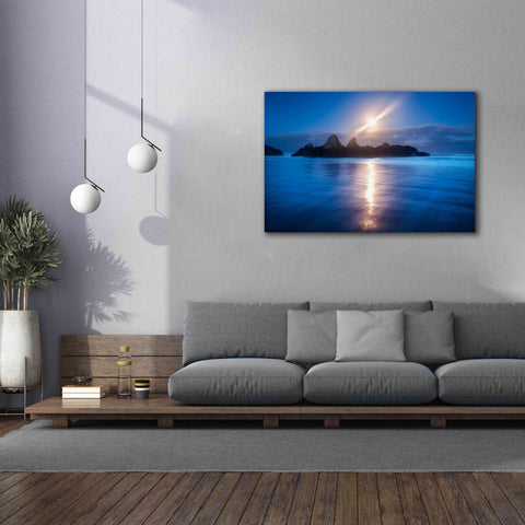 Image of 'Seal Rock Vert Moon Streak' by Thomas Haney, Giclee Canvas Wall Art,60 x 40