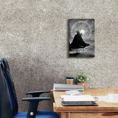 Image of 'Sun Halo 2 Proc B&W' by Thomas Haney, Giclee Canvas Wall Art,12 x 18