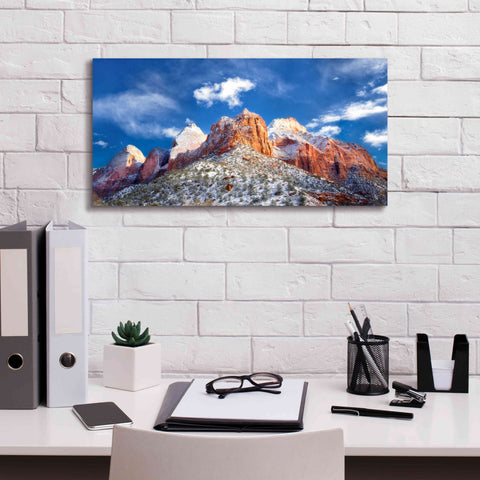 Image of 'Zion Mountain Clouds' by Thomas Haney, Giclee Canvas Wall Art,24 x 12