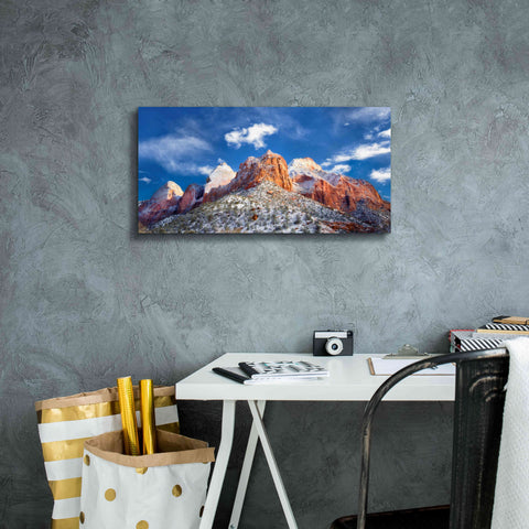 Image of 'Zion Mountain Clouds' by Thomas Haney, Giclee Canvas Wall Art,24 x 12