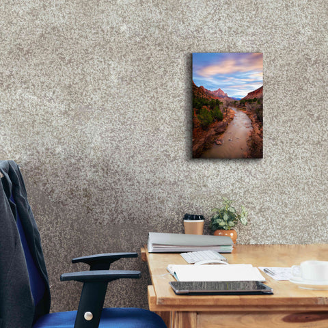 Image of 'Zion River Vert' by Thomas Haney, Giclee Canvas Wall Art,12 x 18