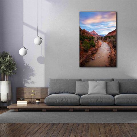Image of 'Zion River Vert' by Thomas Haney, Giclee Canvas Wall Art,40 x 60
