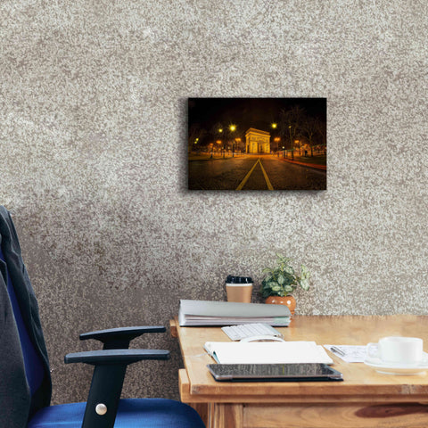 Image of 'Arc Night' by Sebastien Lory, Giclee Canvas Wall Art,18 x 12