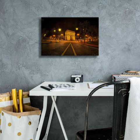 Image of 'Arc Night' by Sebastien Lory, Giclee Canvas Wall Art,18 x 12