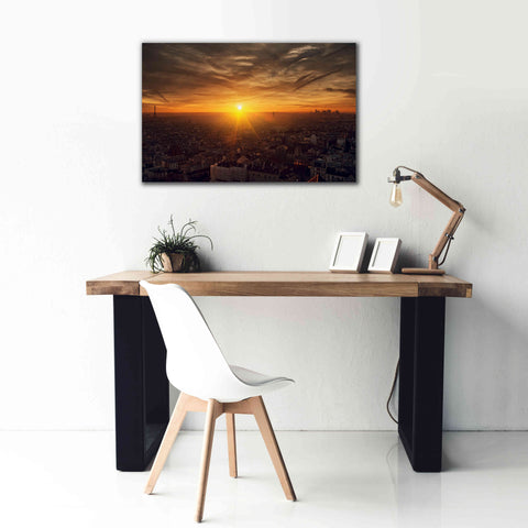 Image of 'Paris Sunset' by Sebastien Lory, Giclee Canvas Wall Art,40 x 26