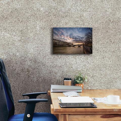 Image of 'Paris, End Of A Day' by Sebastien Lory, Giclee Canvas Wall Art,18 x 12