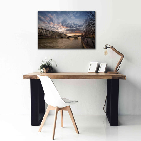 Image of 'Paris, End Of A Day' by Sebastien Lory, Giclee Canvas Wall Art,40 x 26
