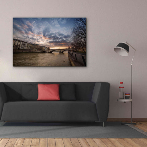 Image of 'Paris, End Of A Day' by Sebastien Lory, Giclee Canvas Wall Art,60 x 40