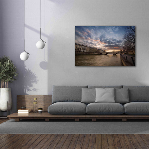 Image of 'Paris, End Of A Day' by Sebastien Lory, Giclee Canvas Wall Art,60 x 40
