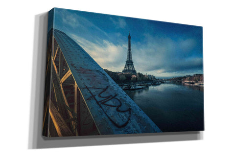 Image of 'Blue Eiffel Tower' by Sebastien Lory, Giclee Canvas Wall Art