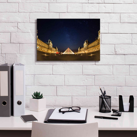 Image of 'Lourve Museum Nights' by Sebastien Lory, Giclee Canvas Wall Art,18 x 12