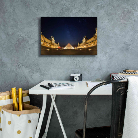 Image of 'Lourve Museum Nights' by Sebastien Lory, Giclee Canvas Wall Art,18 x 12