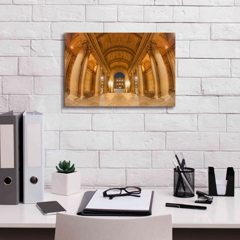 Image of 'Golden Columns' by Sebastien Lory, Giclee Canvas Wall Art,18 x 12